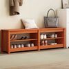 vidaXL Shoe Bench Wax brown 160 x 36.5 x 50 cm Solid pine wood