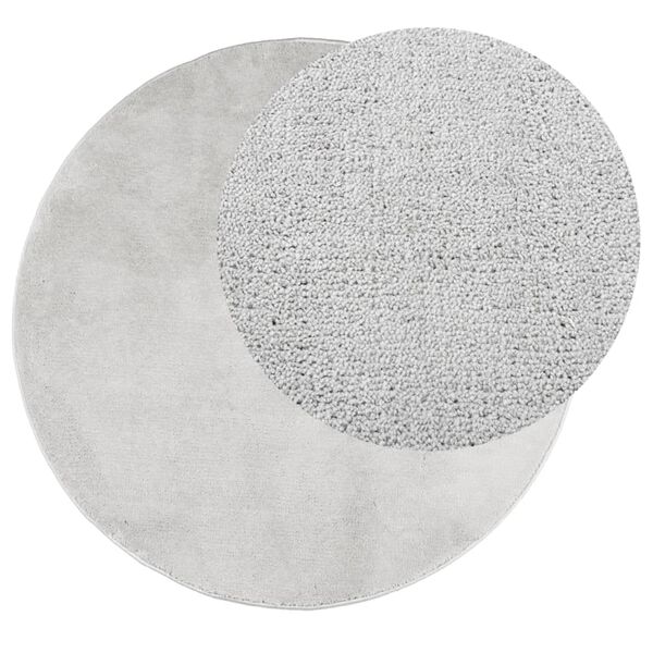 vidaXL Rug OVIEDO Short Pile Grey &Oslash; 80 cm