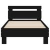 vidaXL Bed Frame without Mattress with LED Lights Black 75x190 cm Small Single