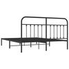 vidaXL Metal Bed Frame without Mattress with Headboard Black 183x213cm