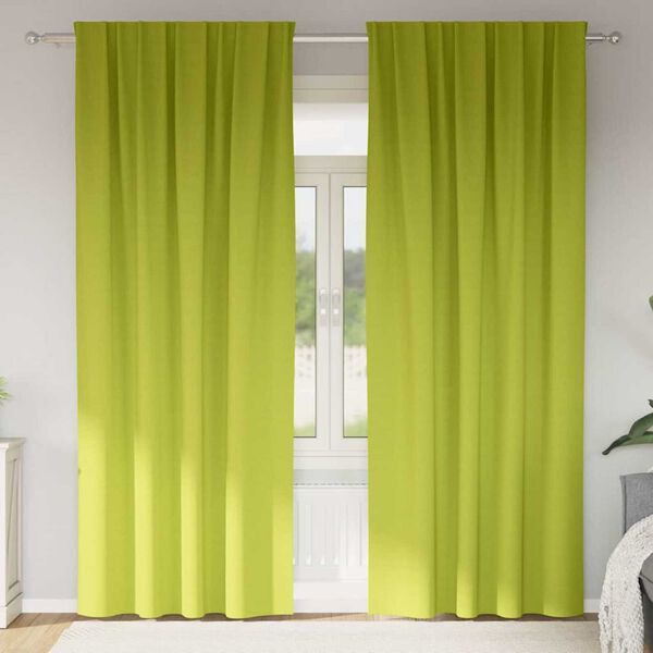 vidaXL Blackout Curtains with Rings 2 pcs Green 245 x 140 cm Polyester