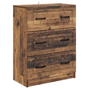 vidaXL Drawer Cabinet Old Wood 66 x 34.5 x 87 cm Engineered Wood