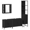 vidaXL Bathroom Furniture Set 4 pcs Black Engineered wood
