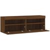 vidaXL TV Wall Cabinets with LED Lights 2 pcs Brown Oak 60x30x40 cm