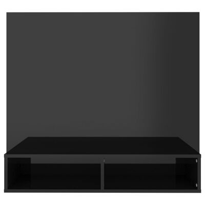 vidaXL Wall TV Cabinet High Gloss Black 102x23.5x90 cm Engineered Wood