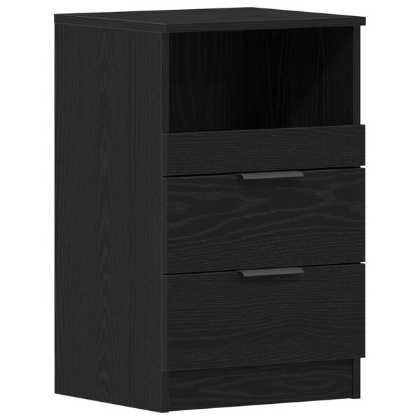 vidaXL Bedside Cabinet Black oak 40 x 35 x 65 cm Engineered wood