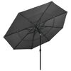 vidaXL 3-Tier Garden Parasol with Aluminium Pole Anthracite 3.5 m