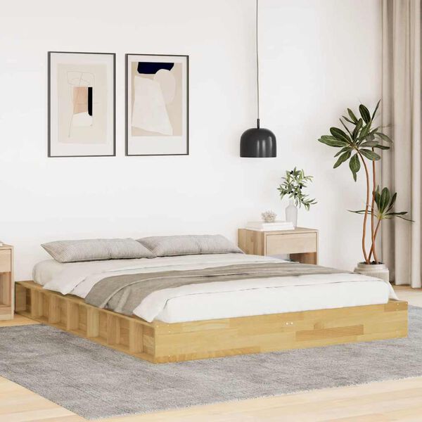 vidaXL Bed Frame without Mattress 160x200 cm Solid Wood Oak