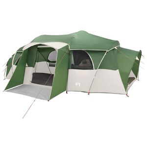 vidaXL Family Tent with Rainfly Water-resistant tunnel Green 10-Person