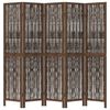vidaXL Room Divider 5 Panels Dark Brown Solid Wood Paulownia