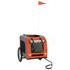vidaXL Pet Bike Trailer Orange and Grey Oxford Fabric and Iron