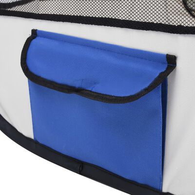 vidaXL Foldable Dog Playpen with Carrying Bag Blue 90x90x58 cm