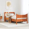 vidaXL Bed Frame with Headboard Wax Brown 75x190 cm Small Single Solid Wood Pine