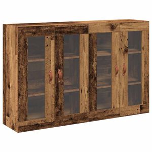 vidaXL Wall Cabinets 2 pcs Old Wood 69.5 x 34 x 90 cm Engineered Wood