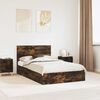 vidaXL Storage Bed with Drawer Smoked Oak 135 x 190 cm Engineered Wood