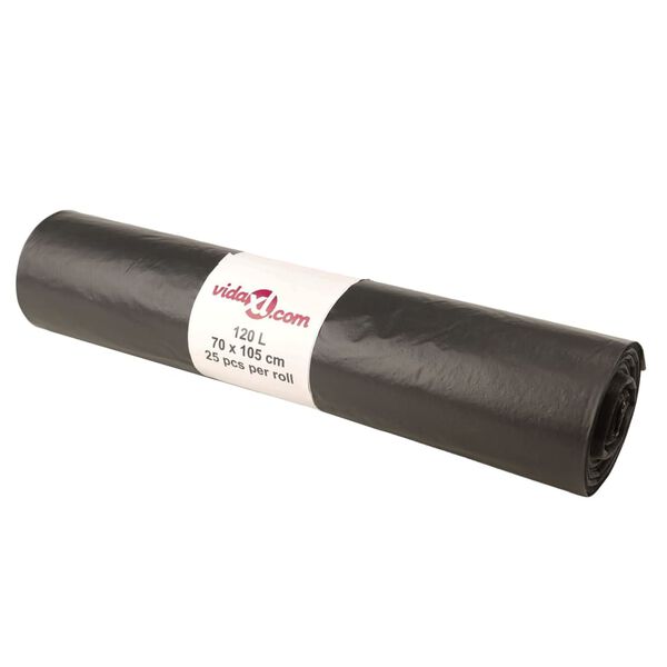 vidaXL Bin Bags 250 pcs Black 120 L