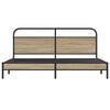 vidaXL Metal Bed Frame without Mattress Smoked Oak 183x213 cm