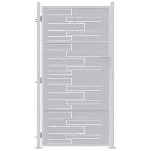 vidaXL Garden Gate with Lock Silver 96 x 200 cm Stainless Steel