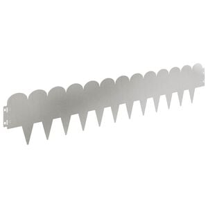 vidaXL Lawn Edging 10 pcs 103 x 20 cm Steel Silver