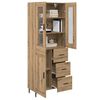 vidaXL Highboard 2 pcs Artisan Oak Engineered Wood and Glass