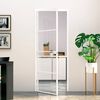 vidaXL Interior Door White 76x201.5 cm Tempered Glass&Aluminium Slim
