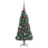 vidaXL Artificial Pre-lit Christmas Tree with Ball Set Green 120 cm