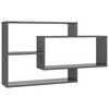 vidaXL Wall Shelf High Gloss Grey 104x20x58.5 cm Engineered Wood