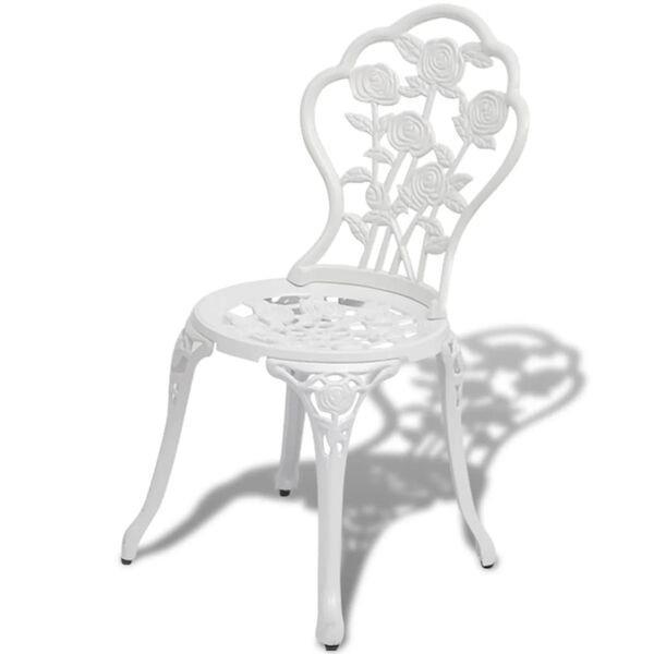 vidaXL Bistro Chairs 2 pcs Cast Aluminium White