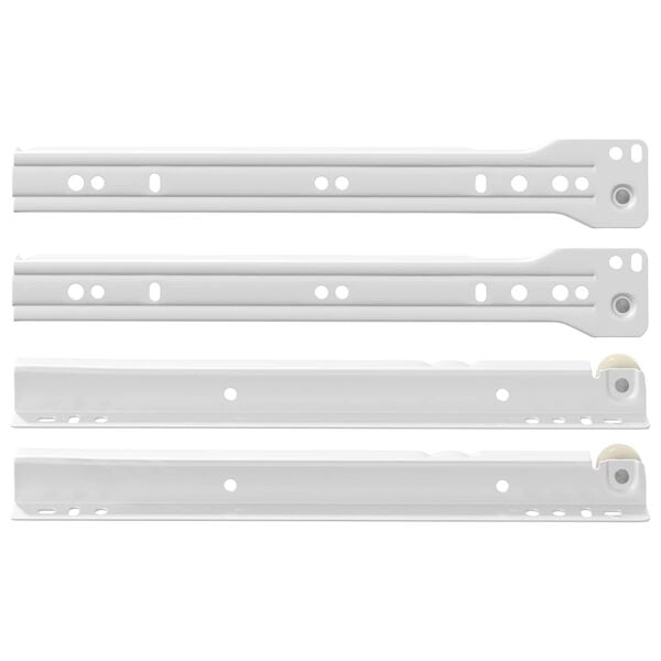 vidaXL Drawer Slide 12 pcs White 250 mm Steel
