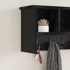 vidaXL Wall-Mounted Coat Rack with Shelf Black oak 50 x 16 x 26 cm