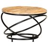 vidaXL Coffee Table Black 60x60x40 cm Solid Rough Mango Wood