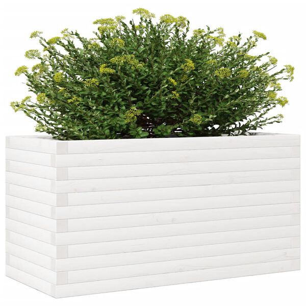 vidaXL Garden Planter White 90x40x46 cm Solid Wood Pine