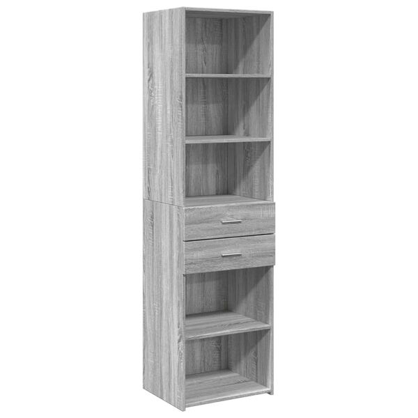 vidaXL Highboard Grey Sonoma 50x42.5x185 cm Engineered Wood