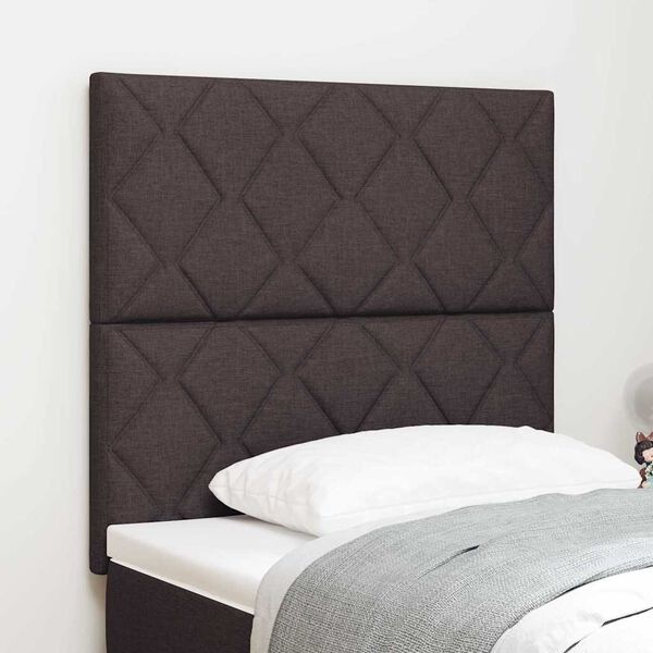 vidaXL Headboard with LED Strip Lights Adjustable Brown 90 cm Fabric