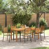 vidaXL Garden Dining Set 7 pcs Black Solid Acacia Wood