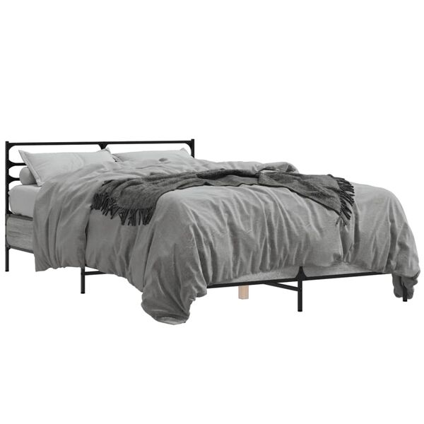 vidaXL Bed Frame without Mattress Grey Sonoma 140x200 cm