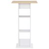 vidaXL Bar Table White and Sonoma Oak 60x60x110 cm