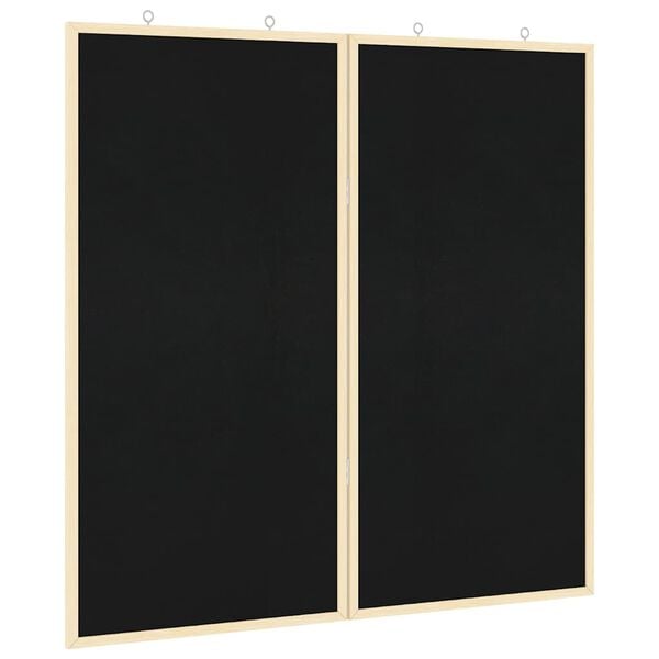 vidaXL Bulletin Board Folding Black 80 x 80 x 1.4 cm Solid pine wood