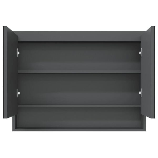 vidaXL Bathroom Mirror Cabinet 80x15x60 cm MDF Grey