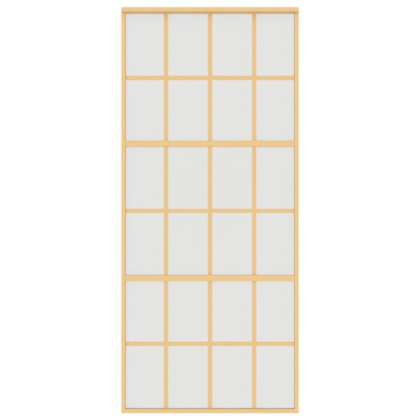 vidaXL Sliding Door Gold 90x205 cm Frosted ESG Glass and Aluminium