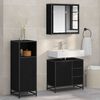 vidaXL Bathroom Furniture Set 3 pcs Black Oak Engineered Wood
