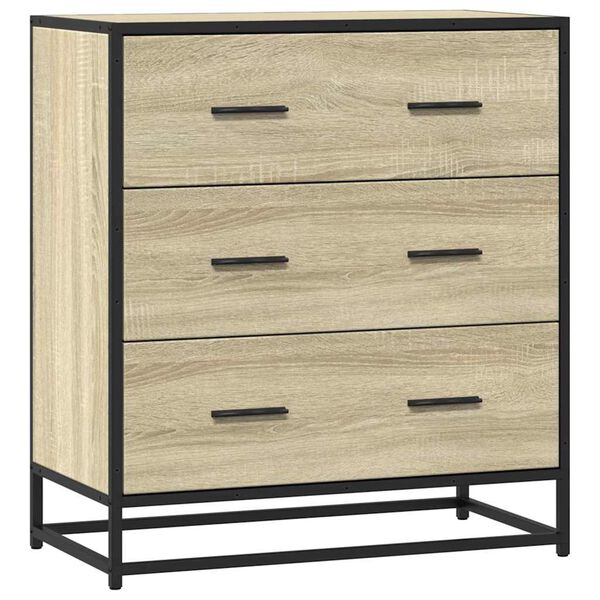 vidaXL Sideboard Sonoma Oak 68x35x76 cm Engineered Wood and Metal
