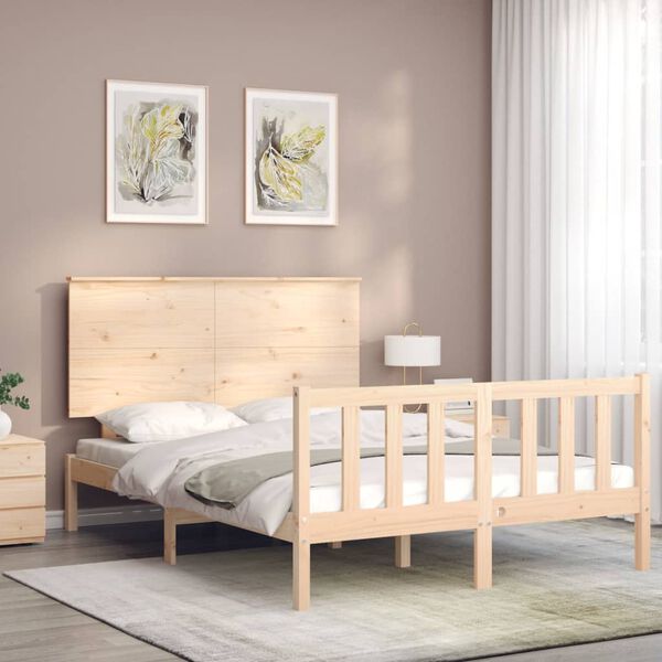 vidaXL Bed Frame without Mattress 140x200 cm Solid Wood Pine
