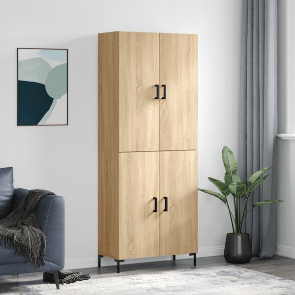 vidaXL Highboard Sonoma Oak 69.5x34x180 cm Engineered Wood