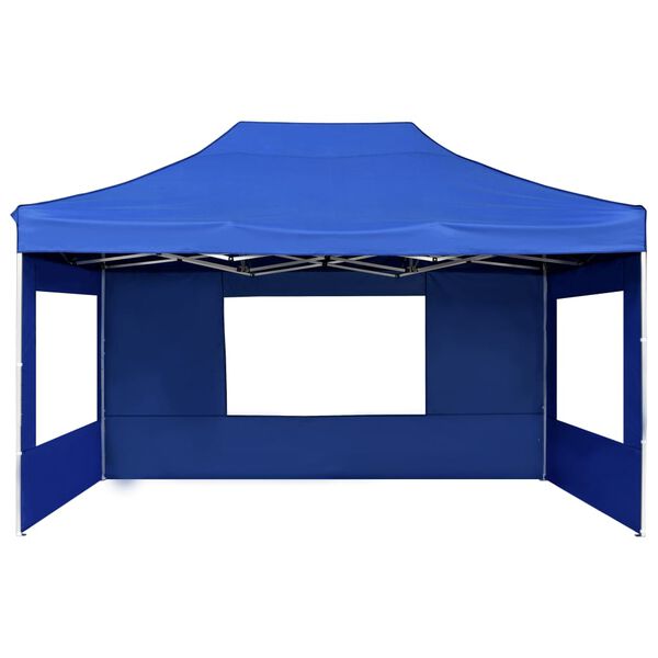 vidaXL Professional Folding Party Tent with Walls Aluminium 4.5x3 m Blue