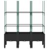 vidaXL Garden Planter with Trellis Black 120x40x142.5 cm PP