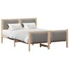 vidaXL Bed frame Brown and taupe 140 x 200 cm Solid pine wood