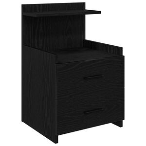 vidaXL Bedside Cabinet with 2 Drawers Black 40x36.5x62 cm