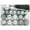 vidaXL Christmas Bauble Set with 150 LEDs 61 pcs Silver Plastic