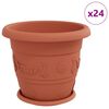 vidaXL Plant Pots 24 pcs Brick Red &Oslash; 34 x 28 cm Plastic